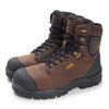 Defender series winter high-top safety shoes for steel toe anti-smash and anti-puncture cowhide work shoes