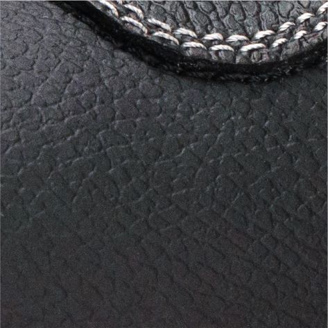Black split-layer embossed leather
