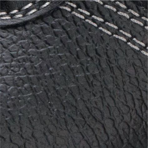 Black split-layer embossed leather